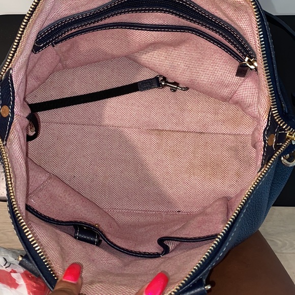 DOONEY AND BOURKE PEBBLE GRAIN NAVY SATCHEL - Picture 6 of 14